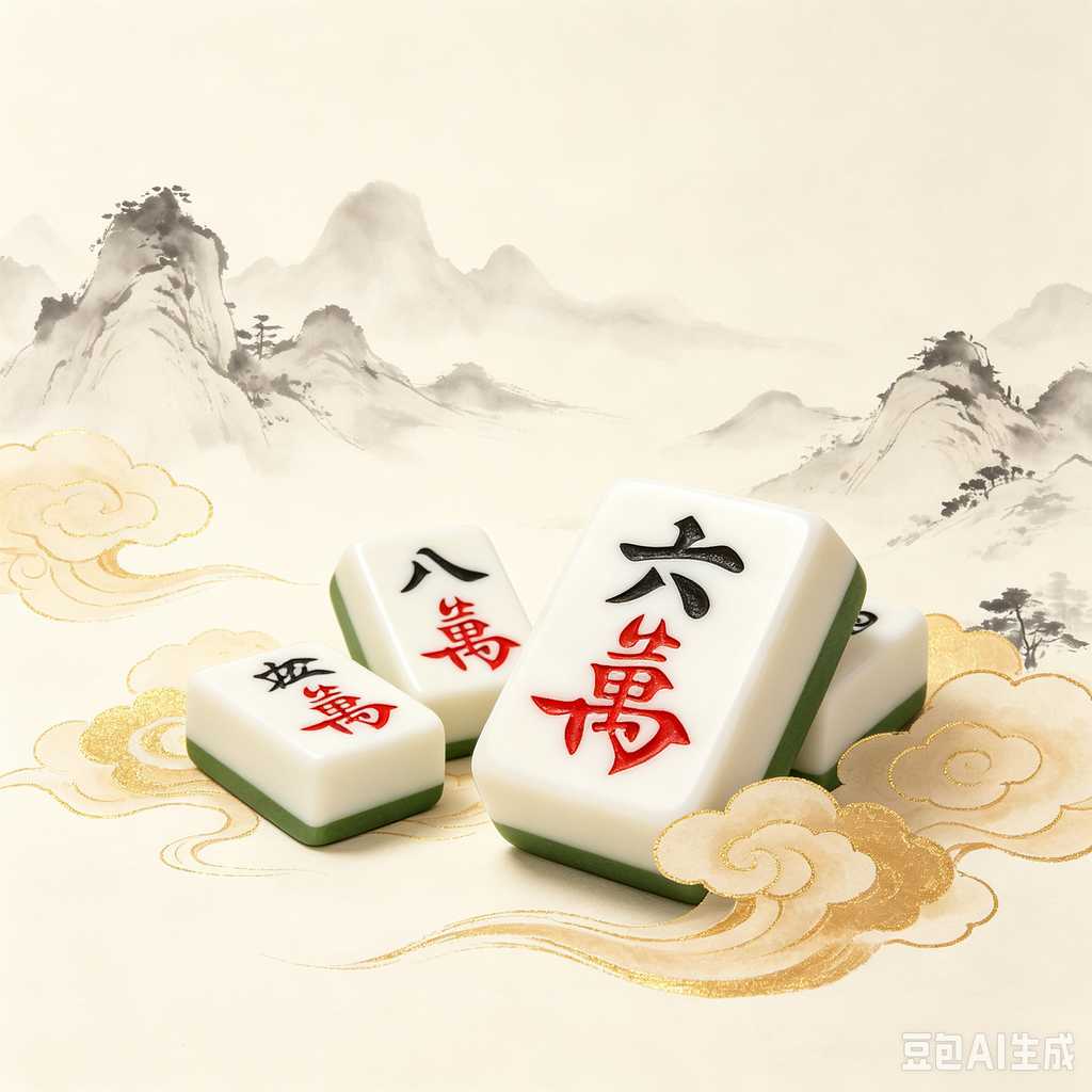 printed logo mahjong set